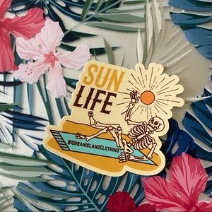 Urban Island Clothing Sticker ✨ Sun Life Retro Beach Boho Summer Skeleton